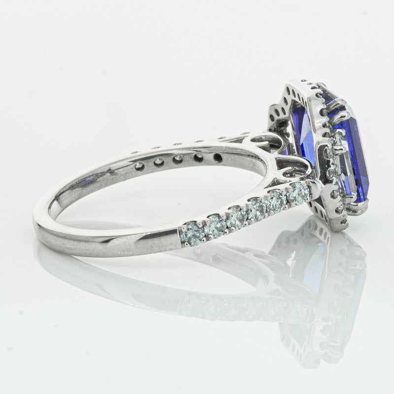 18ct White Gold Tanzanite & Diamond Ring-Ring-Walker & Hall