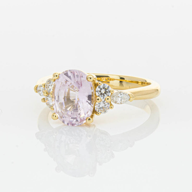 18ct Yellow Gold Pink Sapphire & Diamond Oriana Ring-Ring-Walker & Hall