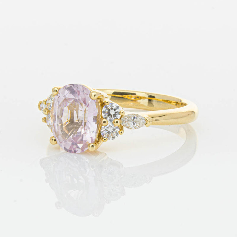 18ct Yellow Gold Pink Sapphire & Diamond Oriana Ring-Ring-Walker & Hall