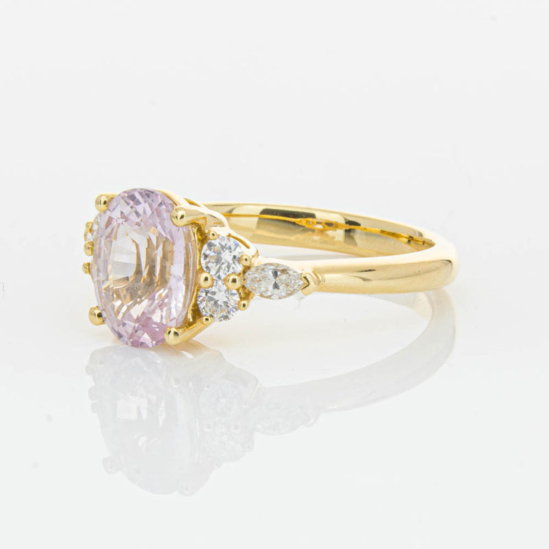 18ct Yellow Gold Pink Sapphire & Diamond Oriana Ring-Ring-Walker & Hall