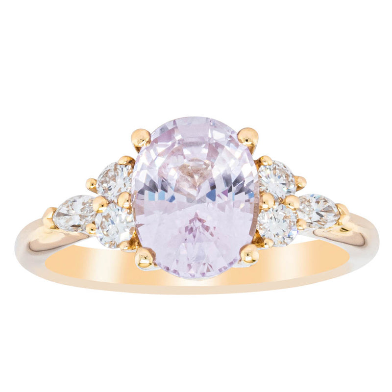 18ct Yellow Gold Pink Sapphire & Diamond Oriana Ring-Ring-Walker & Hall