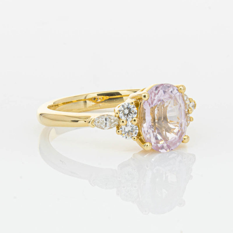 18ct Yellow Gold Pink Sapphire & Diamond Oriana Ring-Ring-Walker & Hall