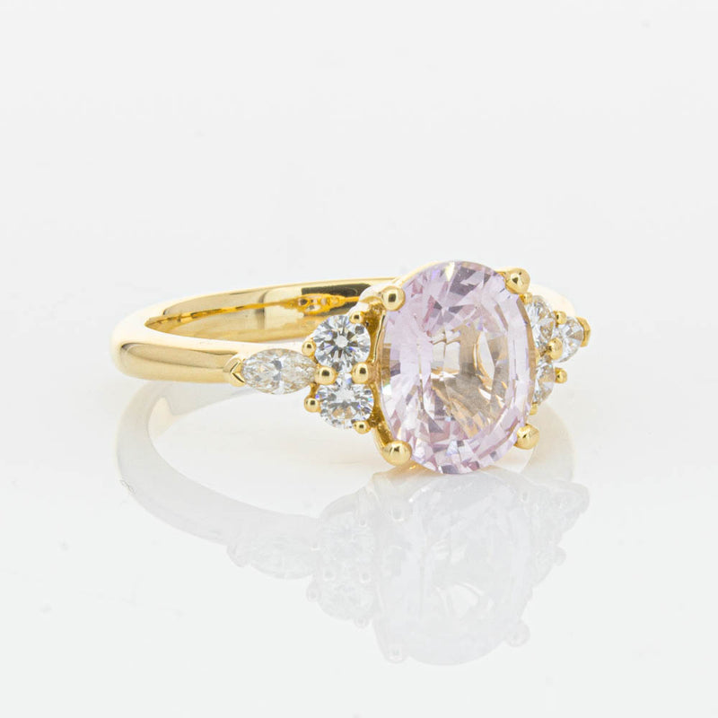 18ct Yellow Gold Pink Sapphire & Diamond Oriana Ring-Ring-Walker & Hall