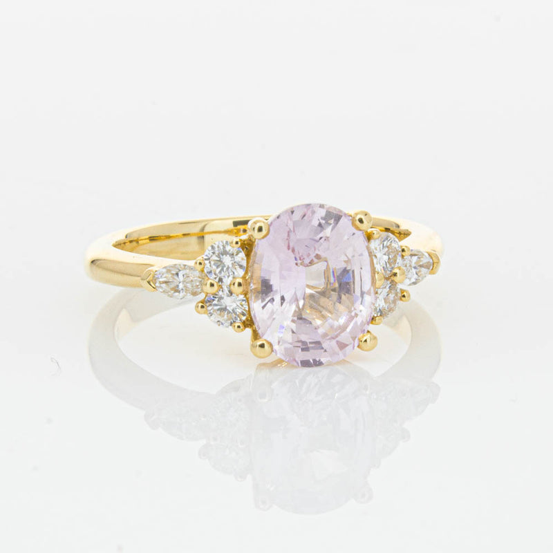 18ct Yellow Gold Pink Sapphire & Diamond Oriana Ring-Ring-Walker & Hall