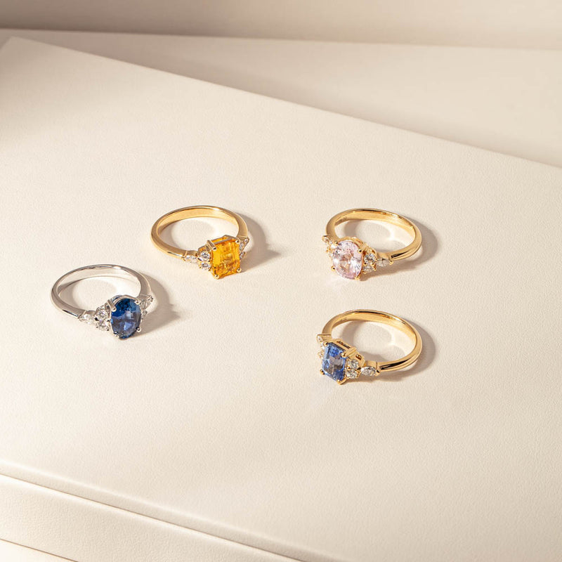 18ct Yellow Gold Pink Sapphire & Diamond Oriana Ring-Ring-Walker & Hall