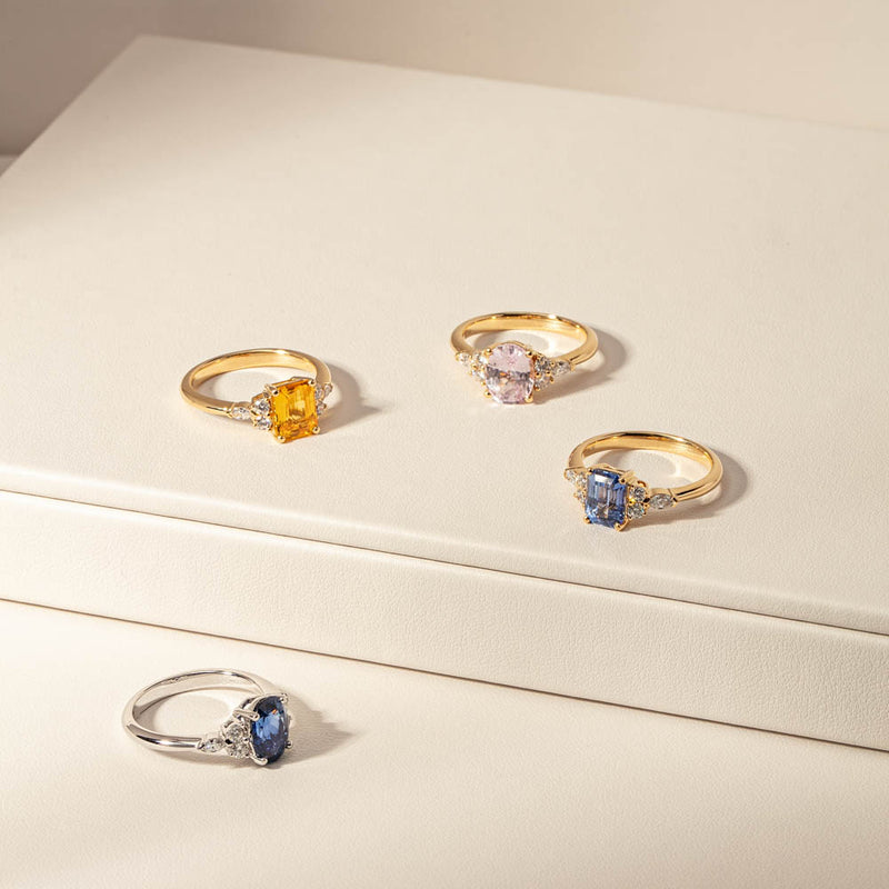 18ct Yellow Gold Sapphire & Diamond Oriana Ring-Ring-Walker & Hall