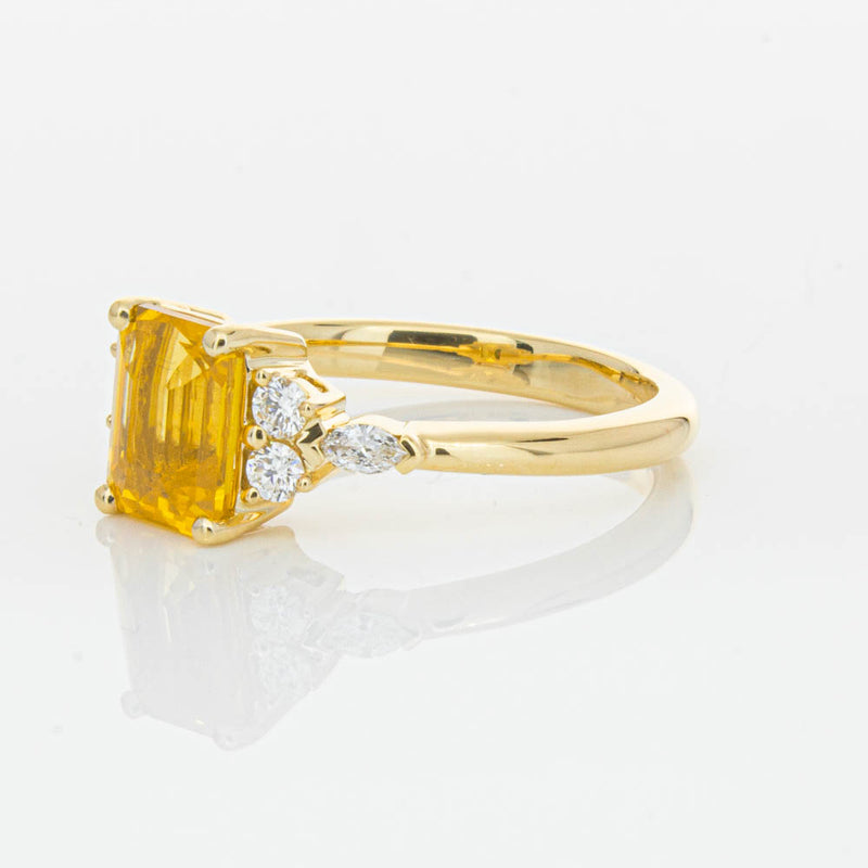 18ct Yellow Gold Golden Sapphire & Diamond Oriana Ring-Ring-Walker & Hall