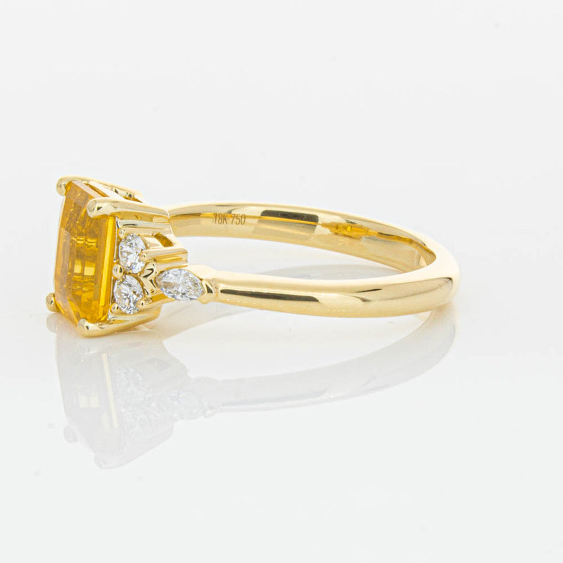 18ct Yellow Gold Golden Sapphire & Diamond Oriana Ring-Ring-Walker & Hall