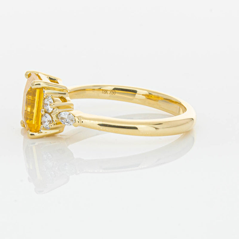 18ct Yellow Gold Golden Sapphire & Diamond Oriana Ring-Ring-Walker & Hall