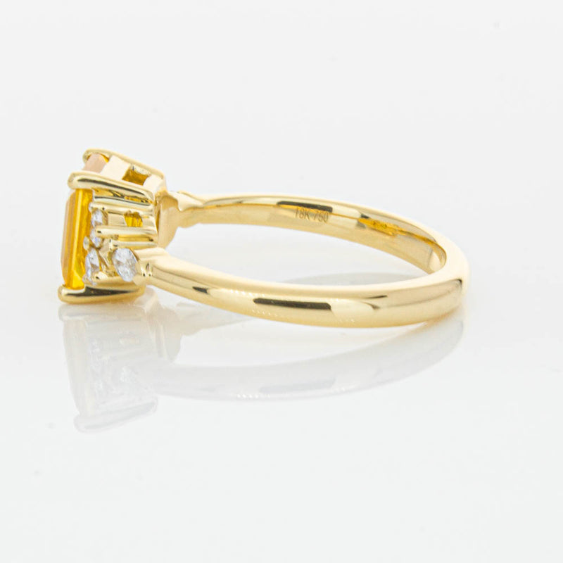 18ct Yellow Gold Golden Sapphire & Diamond Oriana Ring-Ring-Walker & Hall