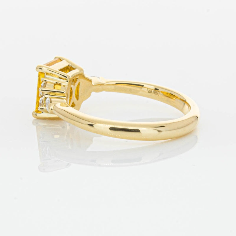 18ct Yellow Gold Golden Sapphire & Diamond Oriana Ring-Ring-Walker & Hall