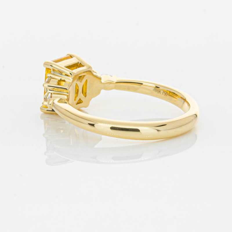 18ct Yellow Gold Golden Sapphire & Diamond Oriana Ring-Ring-Walker & Hall