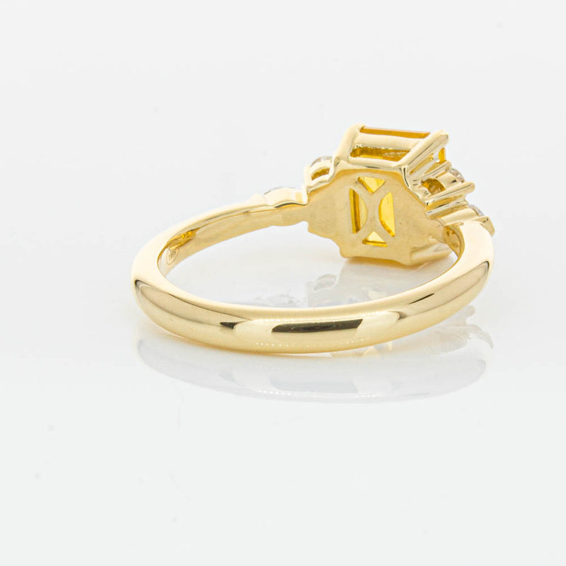 18ct Yellow Gold Golden Sapphire & Diamond Oriana Ring-Ring-Walker & Hall