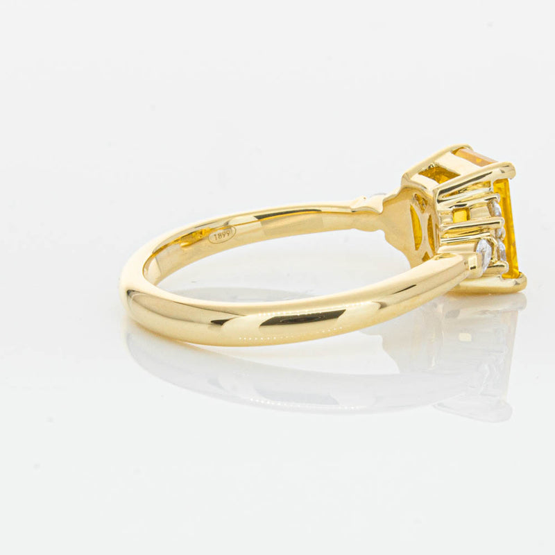 18ct Yellow Gold Golden Sapphire & Diamond Oriana Ring-Ring-Walker & Hall