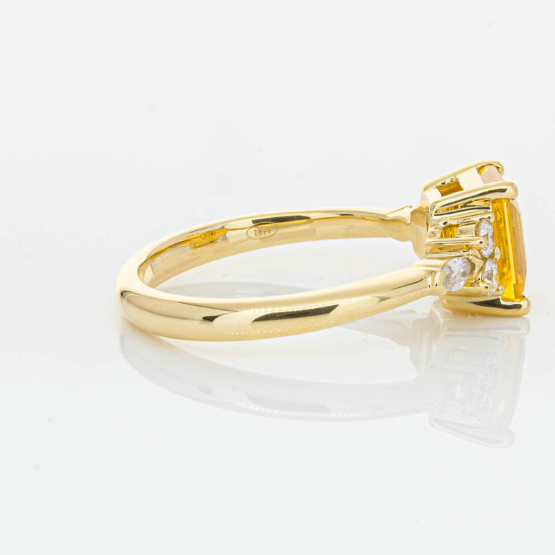 18ct Yellow Gold Golden Sapphire & Diamond Oriana Ring-Ring-Walker & Hall