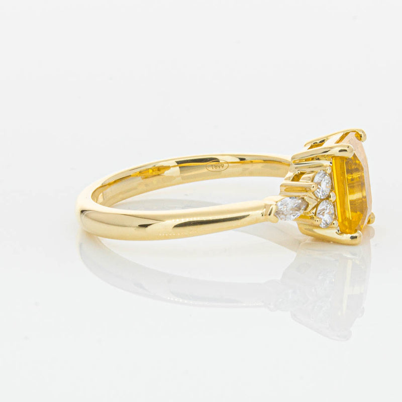 18ct Yellow Gold Golden Sapphire & Diamond Oriana Ring-Ring-Walker & Hall