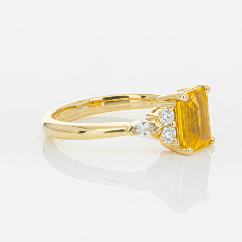 18ct Yellow Gold Golden Sapphire & Diamond Oriana Ring-Ring-Walker & Hall