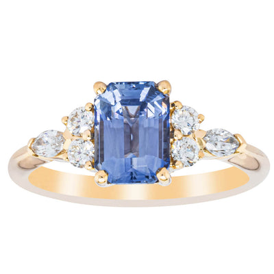 18ct Yellow Gold Sapphire & Diamond Oriana Ring-Ring-Walker & Hall
