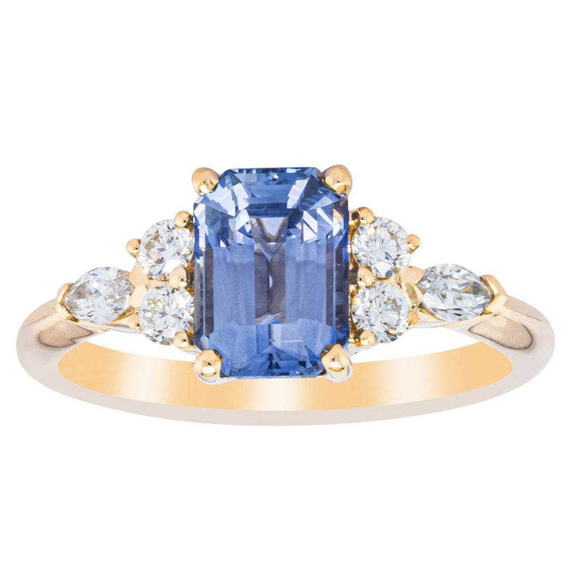 18ct Yellow Gold Sapphire & Diamond Oriana Ring-Ring-Walker & Hall