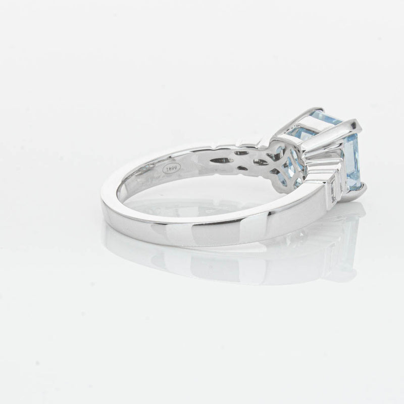 18ct White Gold 2.48ct Aquamarine & Diamond Ring-Ring-Walker & Hall