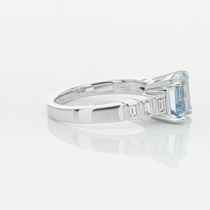 18ct White Gold 2.48ct Aquamarine & Diamond Ring-Ring-Walker & Hall