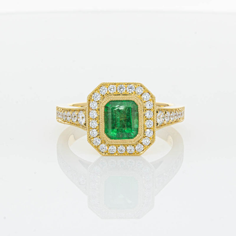 18ct Yellow Gold Emerald Ring-Ring-Walker & Hall