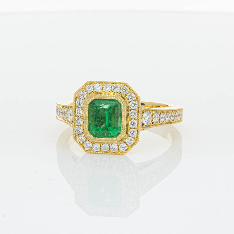 18ct Yellow Gold Emerald Ring-Ring-Walker & Hall