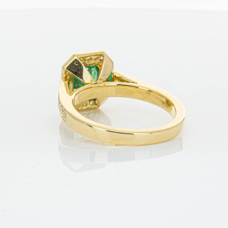 18ct Yellow Gold Emerald Ring-Ring-Walker & Hall