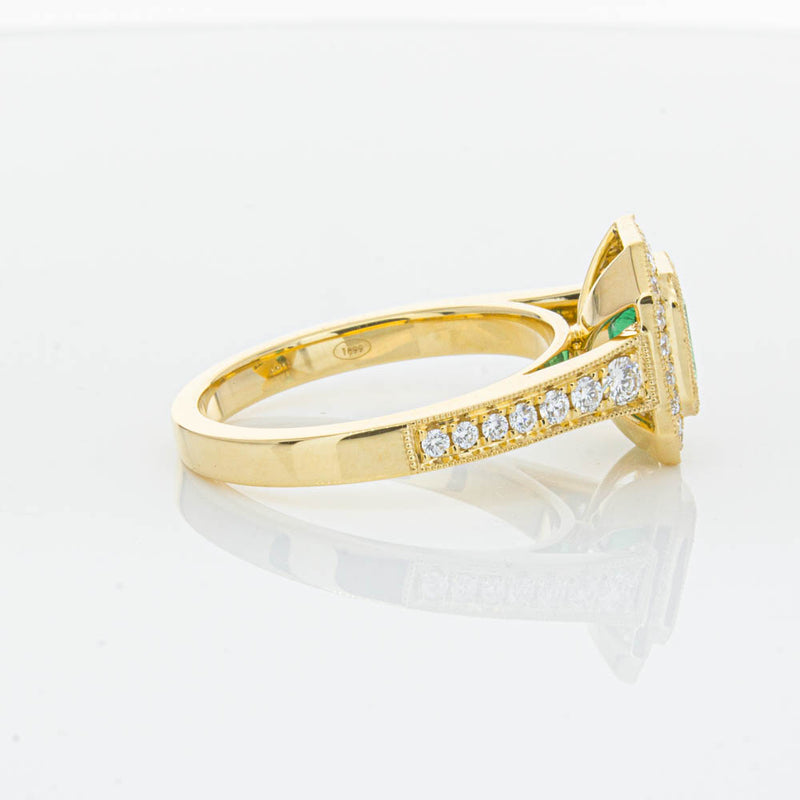 18ct Yellow Gold Emerald Ring-Ring-Walker & Hall