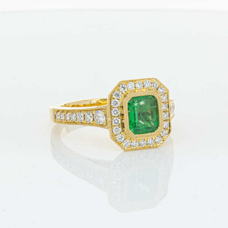 18ct Yellow Gold Emerald Ring-Ring-Walker & Hall