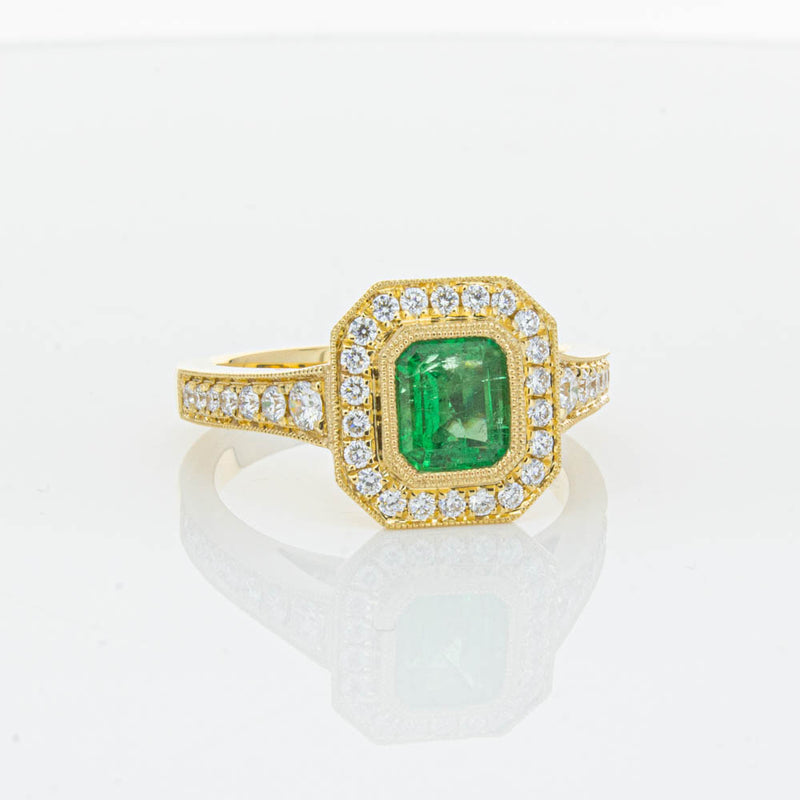 18ct Yellow Gold Emerald Ring-Ring-Walker & Hall