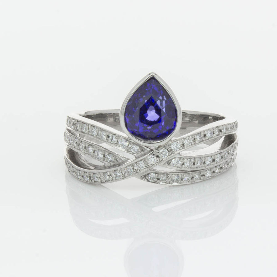 Deja Vu Platinum 1.73ct Sapphire & Diamond Ring-Ring-Walker & Hall