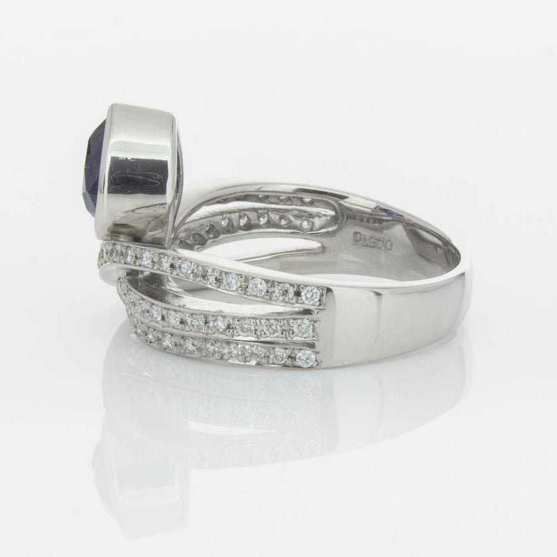 Deja Vu Platinum 1.73ct Sapphire & Diamond Ring-Ring-Walker & Hall