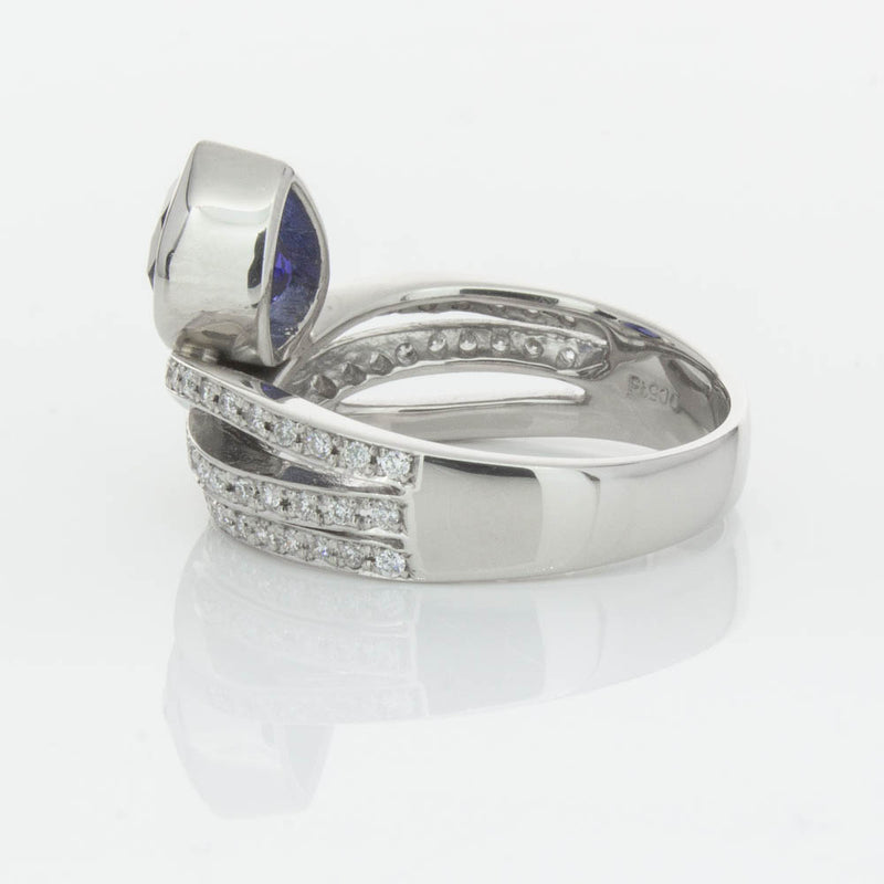 Deja Vu Platinum 1.73ct Sapphire & Diamond Ring-Ring-Walker & Hall