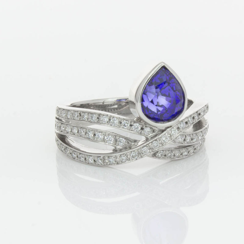 Deja Vu Platinum 1.73ct Sapphire & Diamond Ring-Ring-Walker & Hall