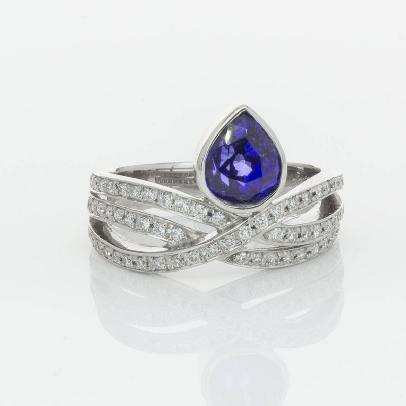 Deja Vu Platinum 1.73ct Sapphire & Diamond Ring-Ring-Walker & Hall