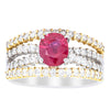 Deja Vu 18ct Yellow Gold & Platinum 1.25ct Ruby & Diamond Ring-Ring-Walker & Hall