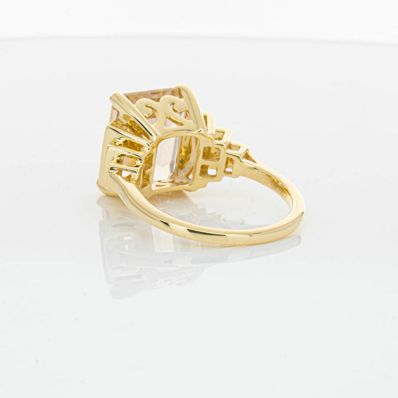 18ct Yellow Gold Morganite & Diamond Maya Ring-Ring-Walker & Hall