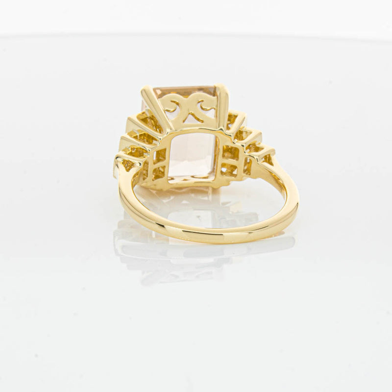18ct Yellow Gold Morganite & Diamond Maya Ring-Ring-Walker & Hall