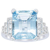 18ct White Gold 5.20ct Aquamarine & Diamond Maya Ring-Ring-Walker & Hall