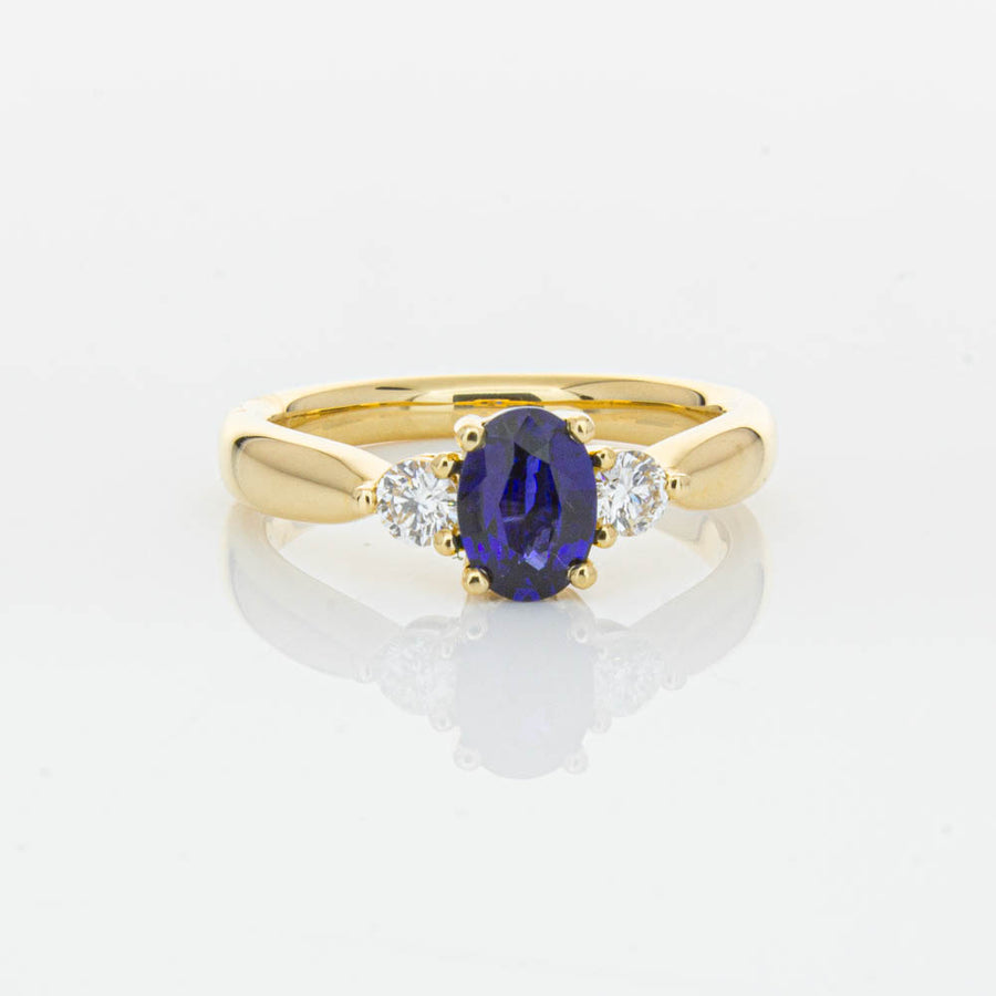 18ct Yellow Gold .87ct Sapphire & Diamond Elysian Ring-Ring-Walker & Hall