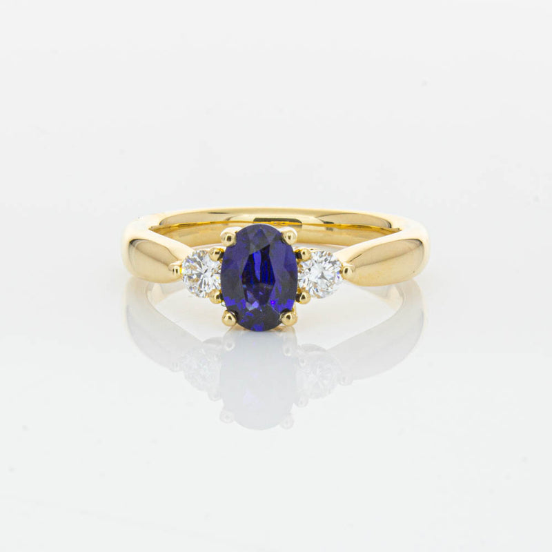 18ct Yellow Gold .87ct Sapphire & Diamond Elysian Ring-Ring-Walker & Hall
