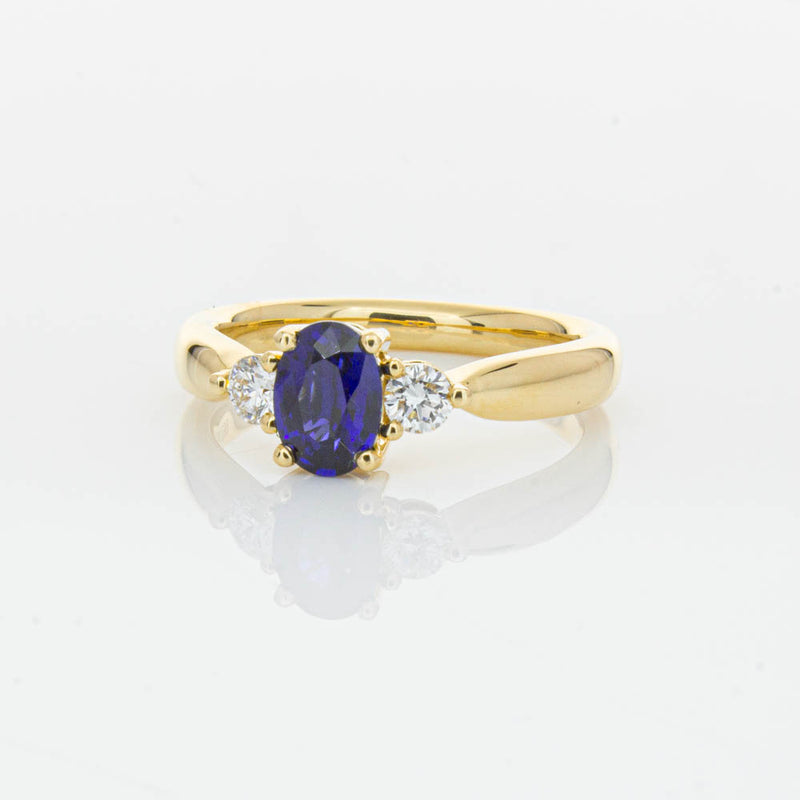 18ct Yellow Gold .87ct Sapphire & Diamond Elysian Ring-Ring-Walker & Hall
