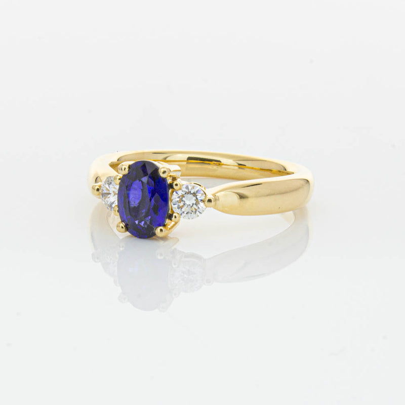 18ct Yellow Gold .87ct Sapphire & Diamond Elysian Ring-Ring-Walker & Hall