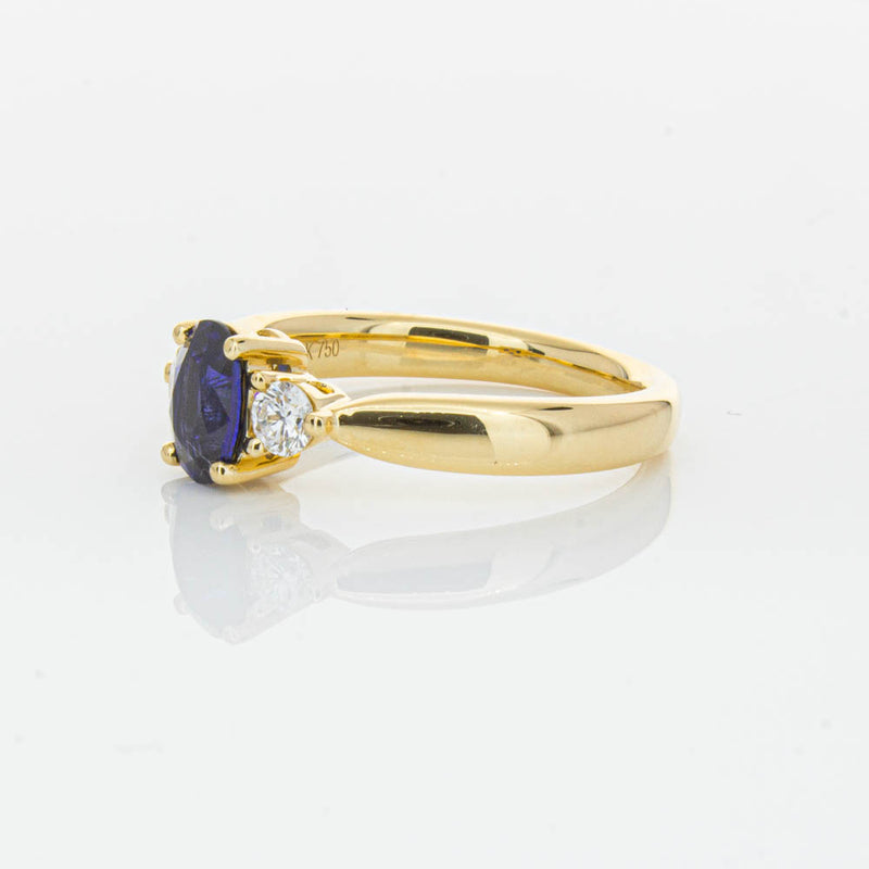 18ct Yellow Gold .87ct Sapphire & Diamond Elysian Ring-Ring-Walker & Hall