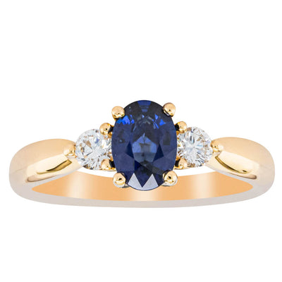 18ct Yellow Gold .87ct Sapphire & Diamond Elysian Ring-Ring-Walker & Hall