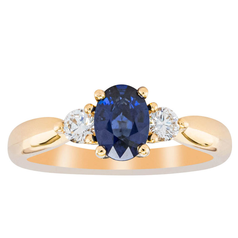 18ct Yellow Gold .87ct Sapphire & Diamond Elysian Ring-Ring-Walker & Hall