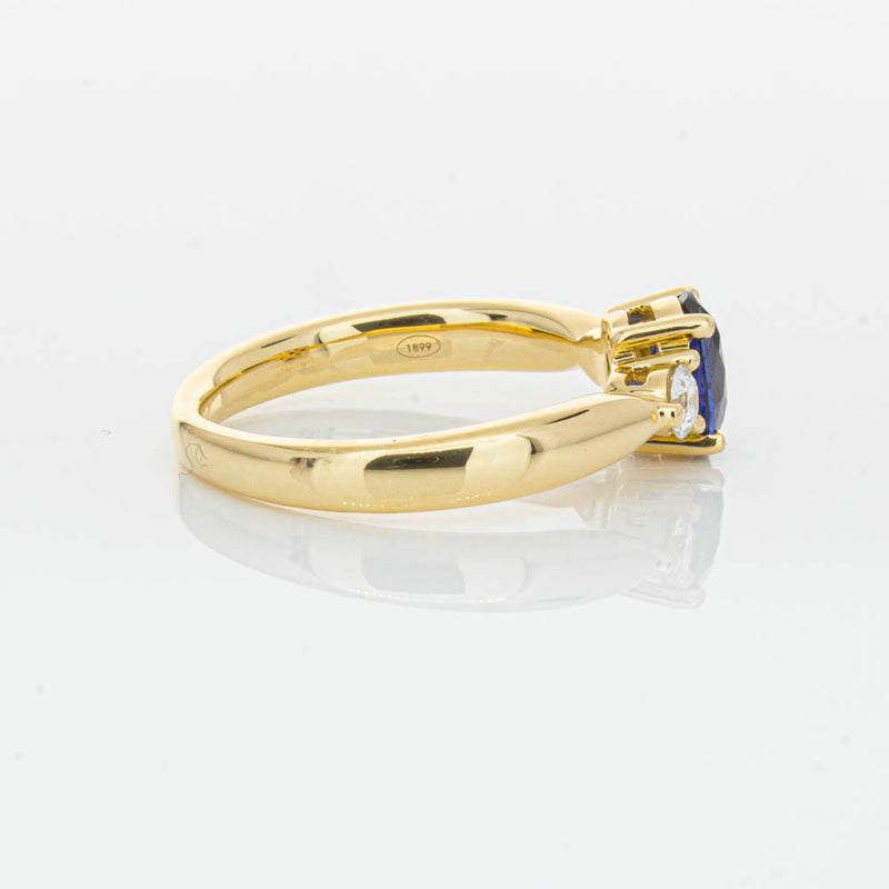18ct Yellow Gold .87ct Sapphire & Diamond Elysian Ring-Ring-Walker & Hall