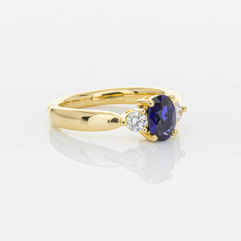 18ct Yellow Gold .87ct Sapphire & Diamond Elysian Ring-Ring-Walker & Hall