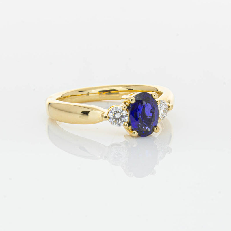 18ct Yellow Gold .87ct Sapphire & Diamond Elysian Ring-Ring-Walker & Hall